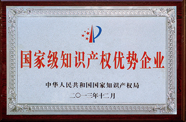 虹潤公司被國家知識(shí)產(chǎn)權(quán)局確定為第一批國家級(jí)知識(shí)產(chǎn)權(quán)優(yōu)勢企業(yè)